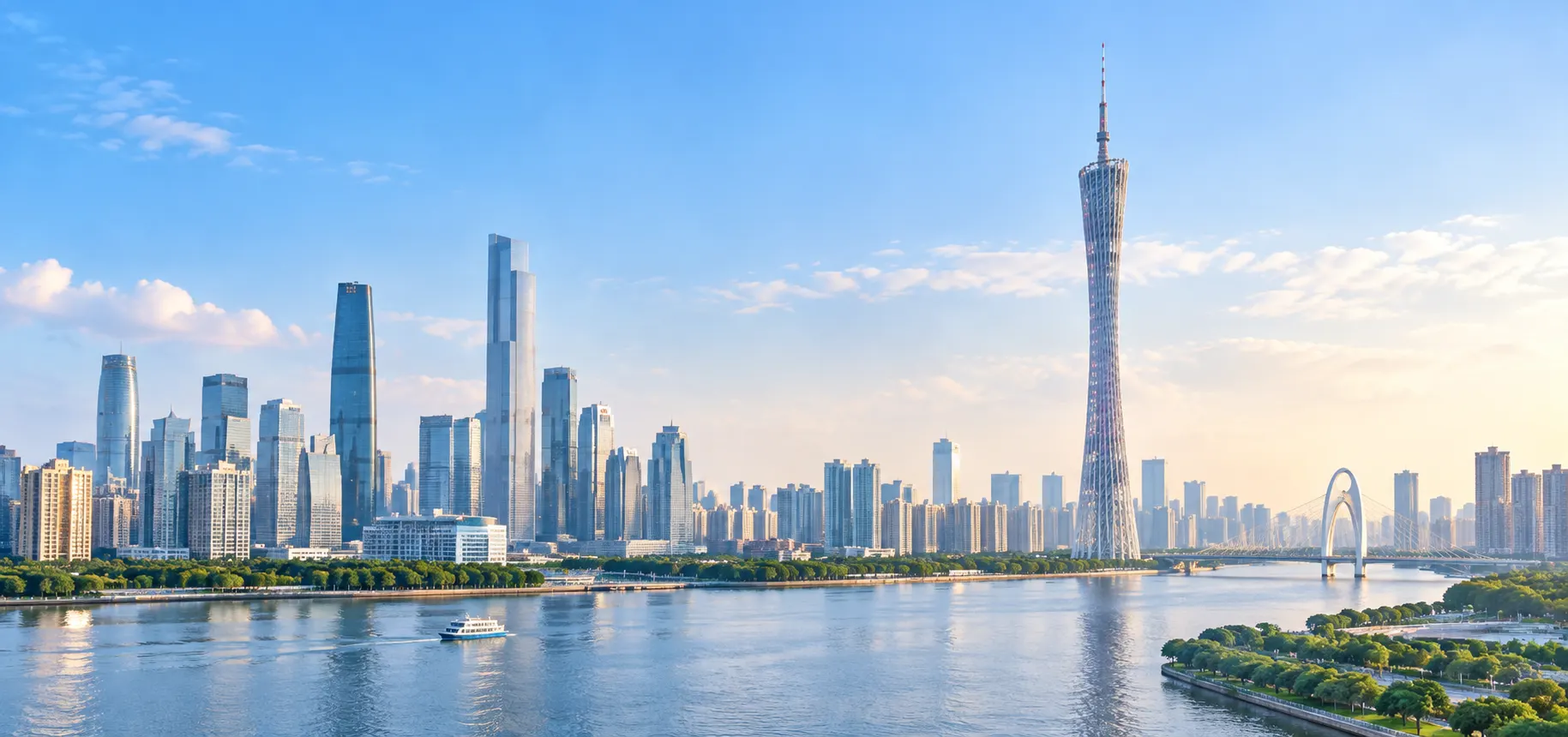 Guangzhou skyline with Canton Tower