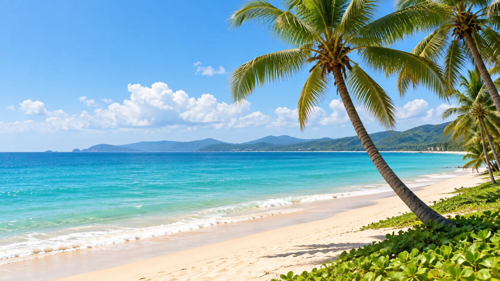 Quiet tropical coastline in Hainan