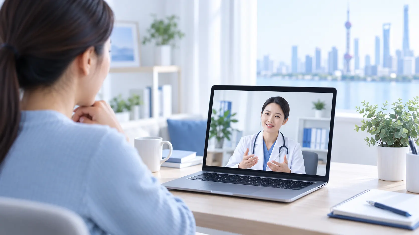 Patient receiving follow-up support after care